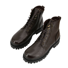 Lambskin Men's Street Shoes Model 0208 Brown