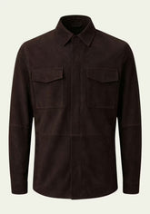 Men's Suede Jacket Dark Brown – Timeless Elegance