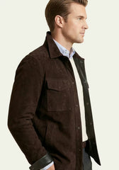 Men's Suede Jacket Dark Brown – Timeless Elegance