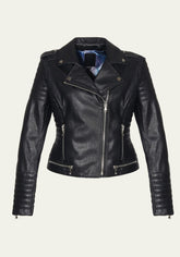 Damen Lederjacke mit Revers aus Lammnappa