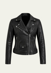 Damen Lederjacke aus Lammnappaleder im Biker-Stil