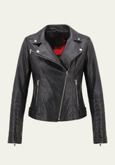 Damen Lederjacke aus Lammnappa im Biker-Look