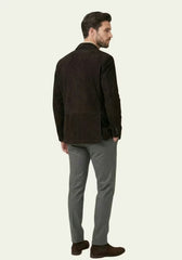 Men's lambskin suede jacket in a blazer cut