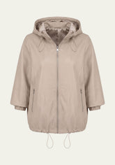 Damen Lederjacke Beige im Oversize-Look aus Lammnappaleder