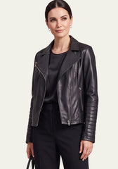 Damen Lederjacke aus Lammnappa im Biker-Look