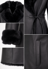 Exklusiver Toscana Lammfellmantel Schwarz – Premium Luxusmantel