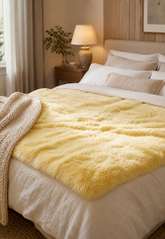Premium Lammfell-Bettauflage | Pflanzliche Gerbung