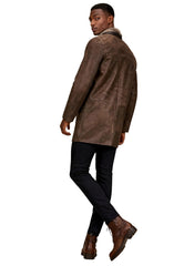 Antonio - Exclusive Men's Sheepskin Coat in Chocolate