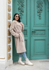 Violetta Lambskin Coat - Beige