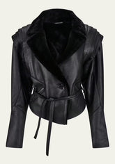 Shearling Lambskin Jacket - Elegant Contemporary Style with a Tailored Fit