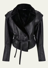 Shearling Lambskin Jacket - Elegant Contemporary Style with a Tailored Fit