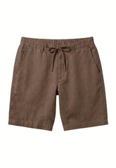 Linen shorts in warm brown made from pure linen - natural elegance