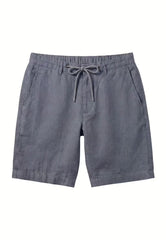 Deep blue linen shorts made of pure linen – natural clarity