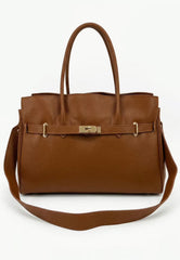 Elegant Leather Handbag for Women - Florence Camel