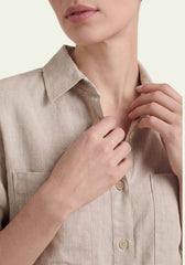 Women's Shirt in Beige – Relaxed Fit with Elegance