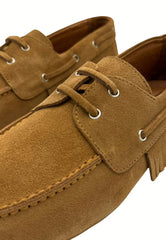 Women's Genuine Leather Moccasins Camel Fringe HOL40