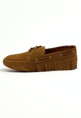 Women's Genuine Leather Moccasins Camel Fringe HOL40
