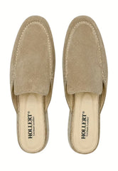 Men's Genuine Leather Loafers Beige HOL51