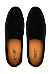 Men's Black Leather Loafers – Stylish Comfort (HOL60)