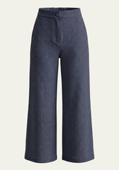Women's Shirt & Women's Trousers Linen Blue – Wrap Blazer & Palazzo Trousers
