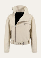 Biker-style leather jacket