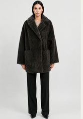 Shearling Lambskin Jacket Khaki
