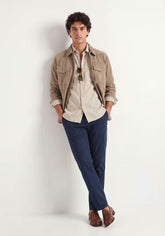 Herren Lederjacke aus Veloursleder – Zeitlos in Beige