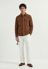 Herren Lederjacke aus Veloursleder – Zeitlos in Cognac