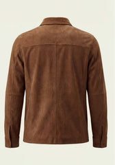 Herren Lederjacke aus Veloursleder – Zeitlos in Cognac