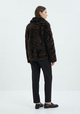 Curly Lammfell Wendejacke Dunkelbraun – Doppelseitiger Luxus