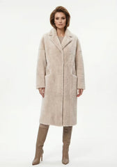 Exklusiver Shearling Lammfellmantel Cream – Zeitlose Luxus-Eleganz für Damen
