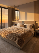 Lambskin Blanket Toscana – Cappuccino Curly 195 x 155 cm
