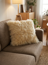 Gotland Lambskin Cushion – Vanilla with filling