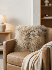 Gotland Lambskin Cushion – Beige with Filling