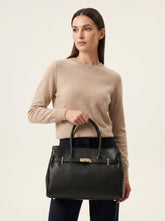 Women's Handbag Genuine Leather Black – Timeless Business Design