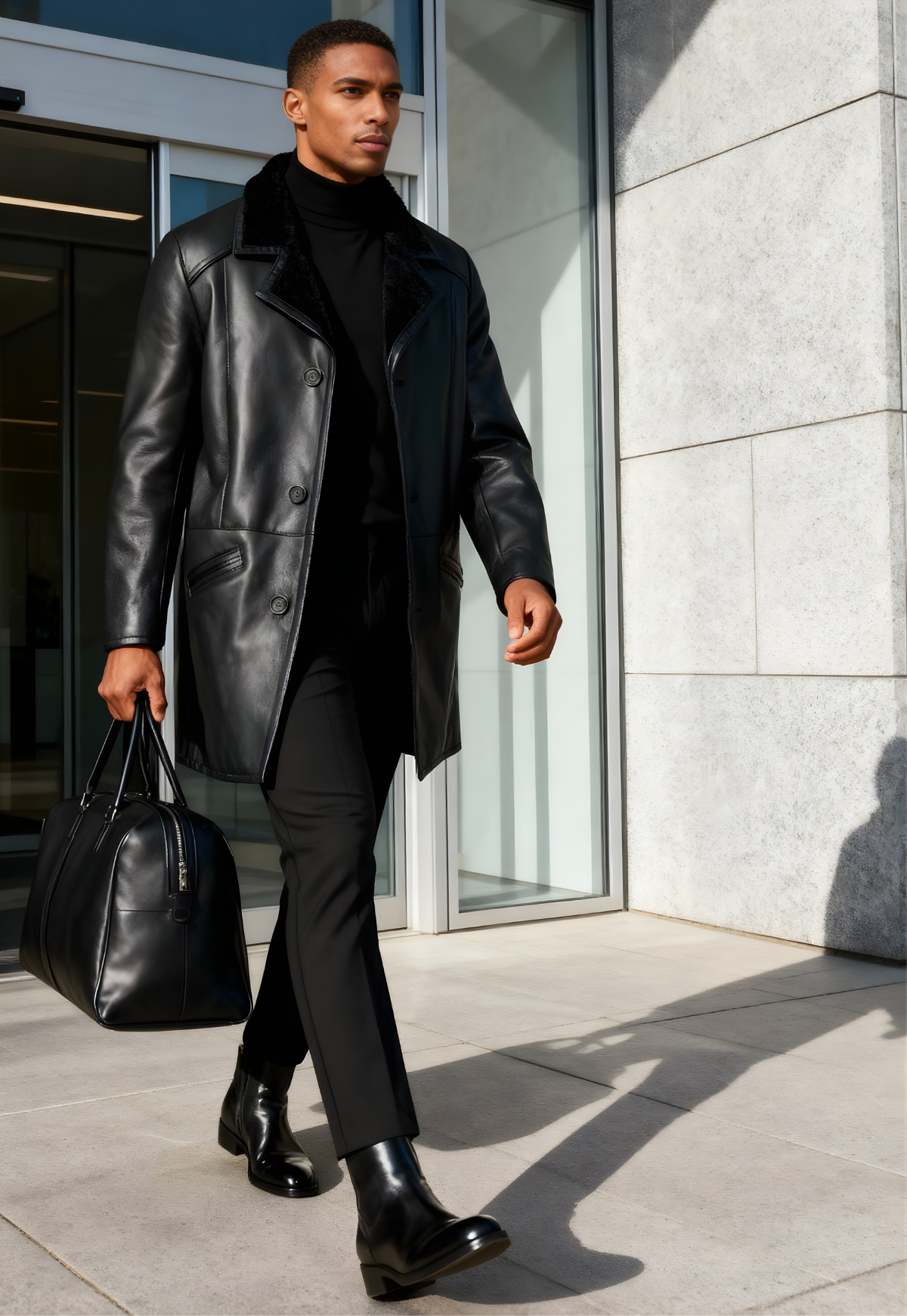 Men's Lambskin Coat Antonio Black