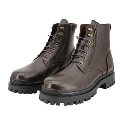 Lambskin Men's Street Shoes Model 0208 Brown