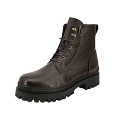 Lambskin Men's Street Shoes Model 0208 Brown