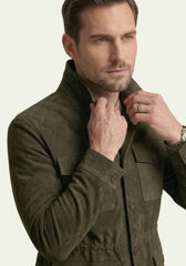 Men's Leather Jacket in Olive – A Safari Classic with Style