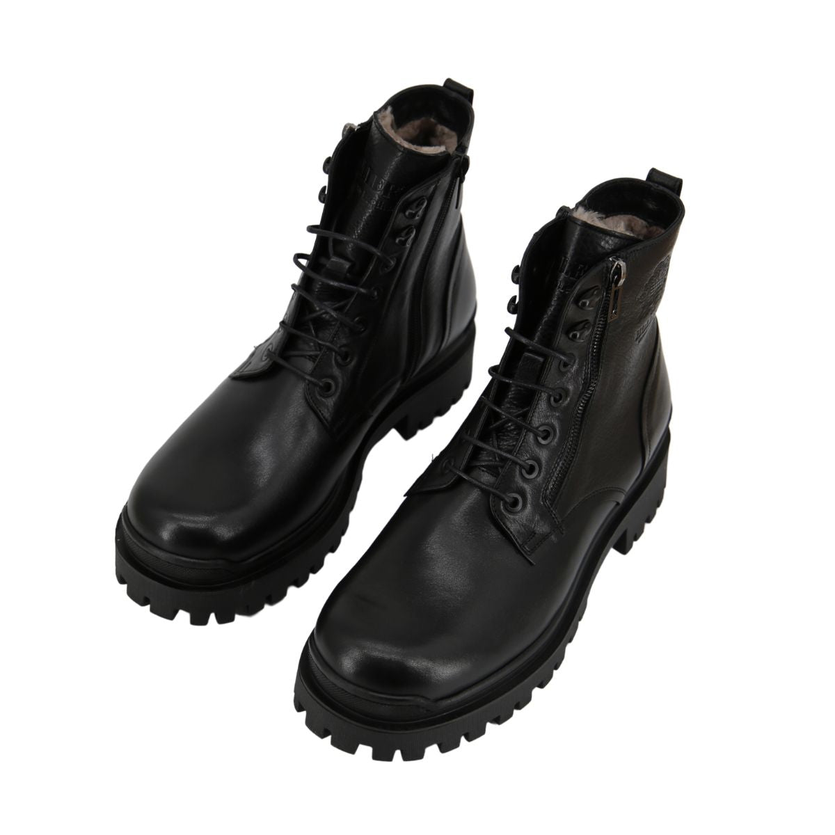 Sheepskin Men's Street Shoes Model 0692 Black