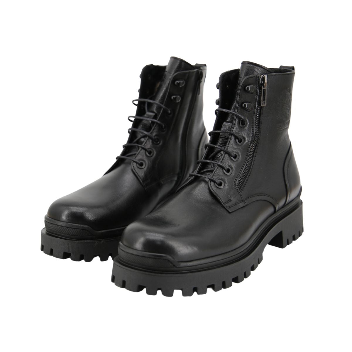 Sheepskin Men's Street Shoes Model 0692 Black
