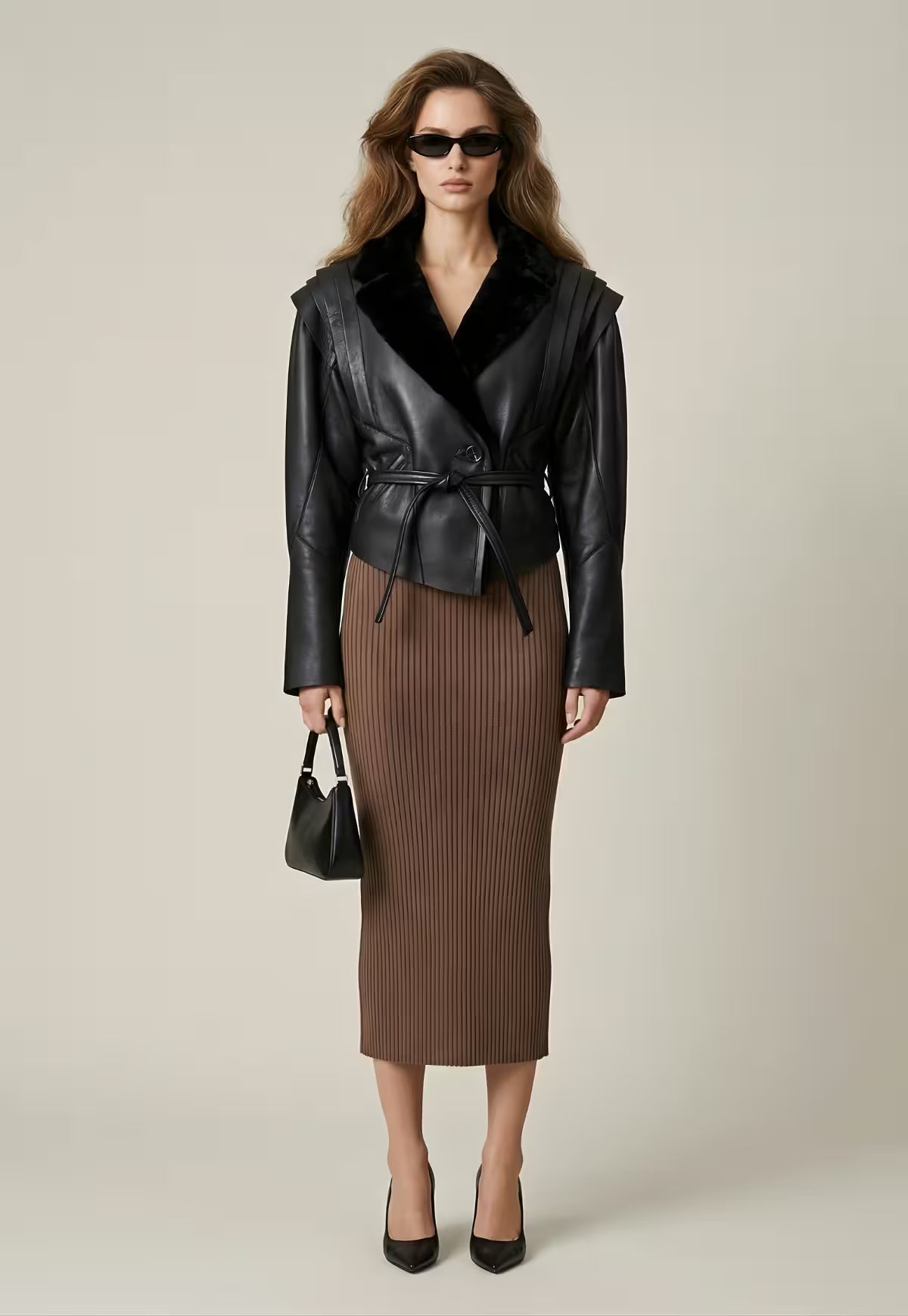 Shearling Lambskin Jacket - Elegant Contemporary Style with a Tailored Fit