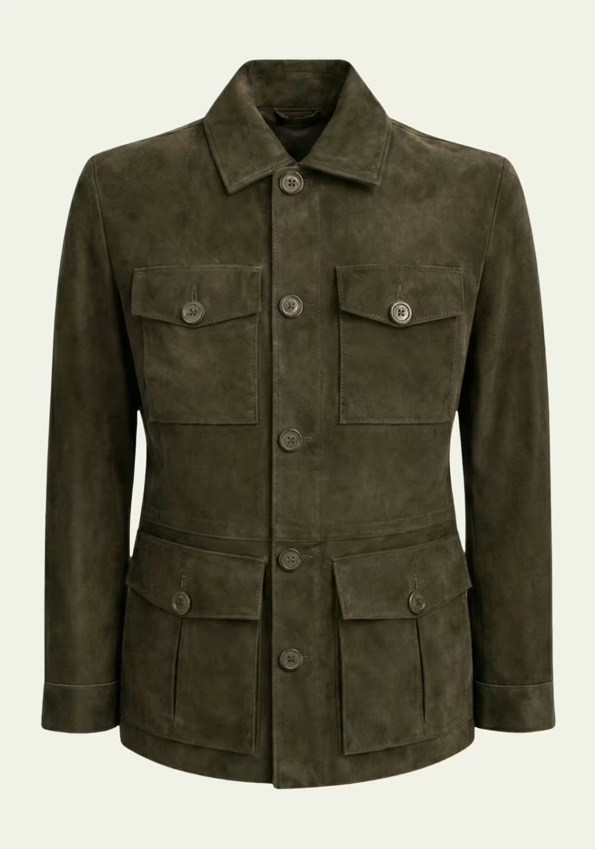 Men's Leather Jacket in Olive – A Safari Classic with Style