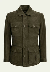Men's Leather Jacket in Olive – A Safari Classic with Style
