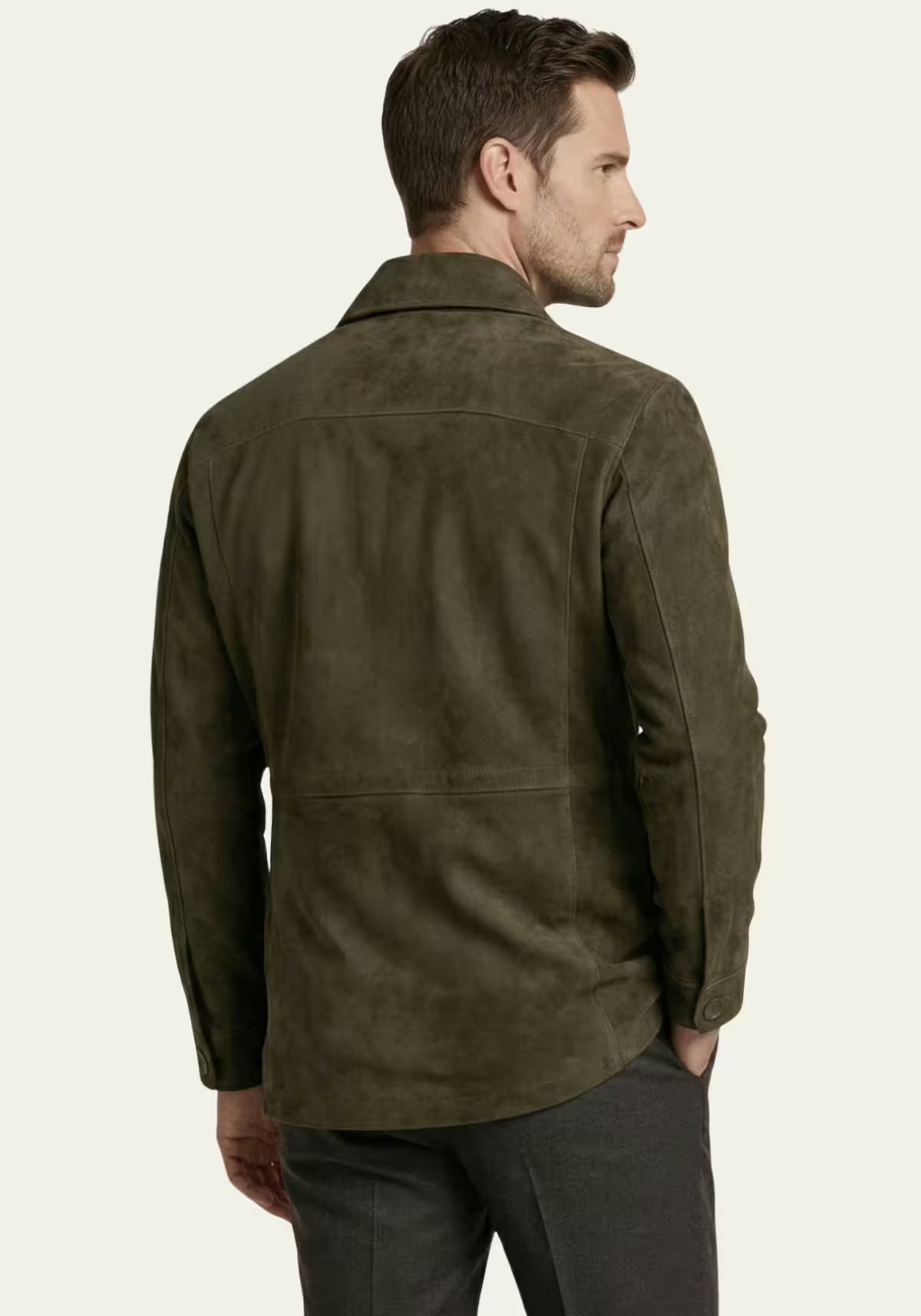Men's Leather Jacket in Olive – A Safari Classic with Style