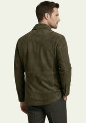 Men's Leather Jacket in Olive – A Safari Classic with Style