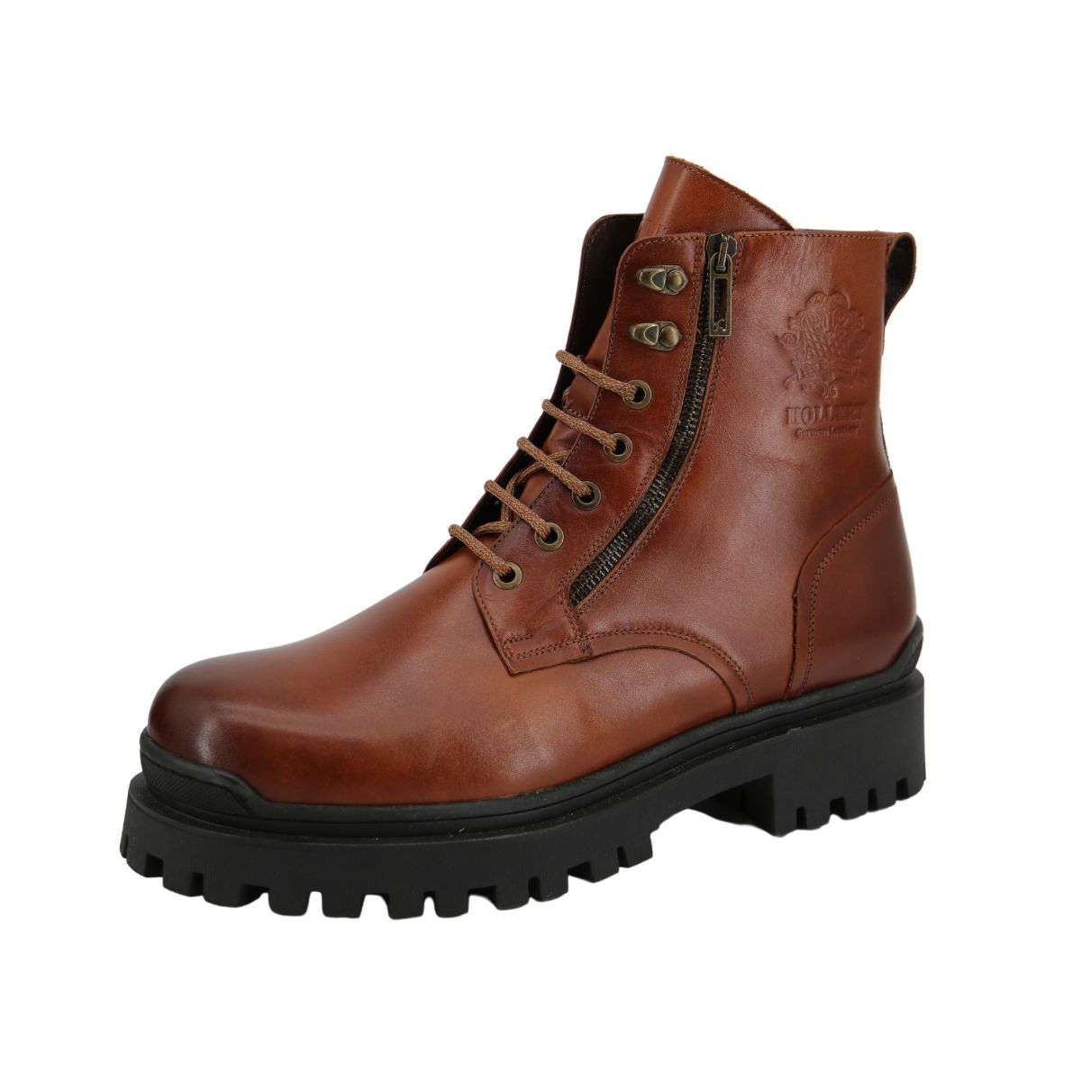 Lambskin Men's Street Shoes Model 378a Brown