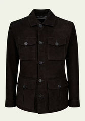 Men's Black Leather Jacket – Stylish Safari Classic