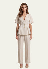 Women's shirt & Women's trousers Beige Blazer & Palazzo trousers