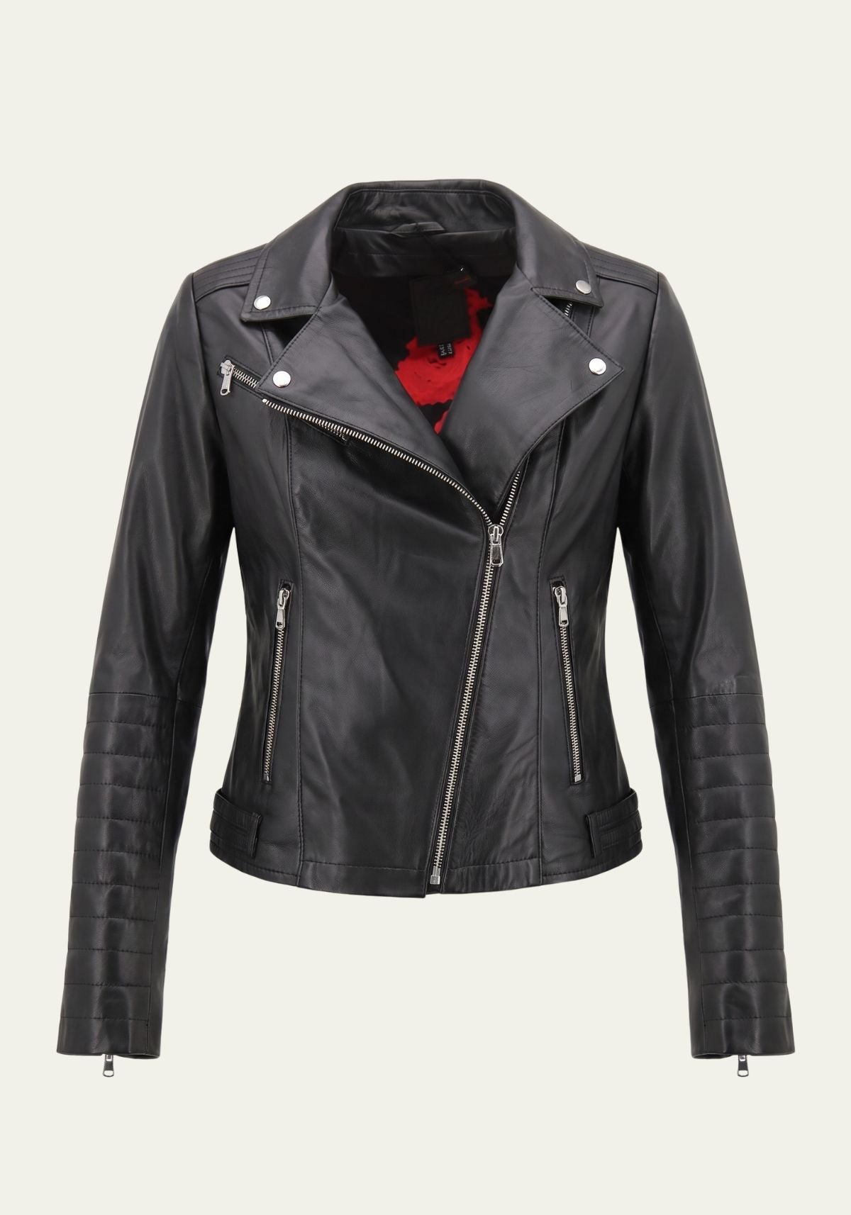 Damen Lederjacke aus Lammnappa im Biker-Look